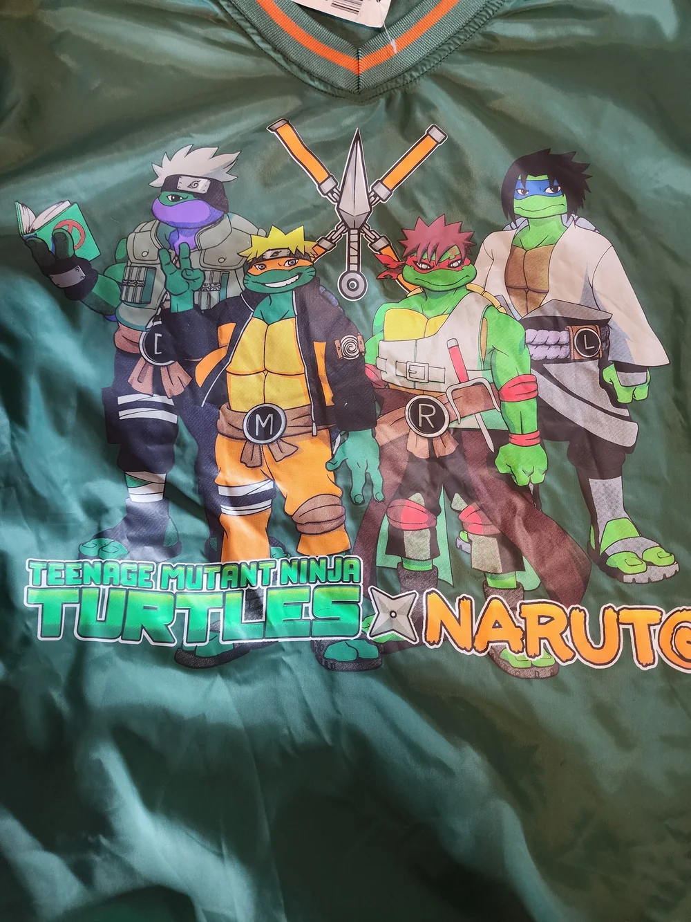 Green Teenage Mutant Ninja Turtles x Naruto Graphic Pullover Jacket